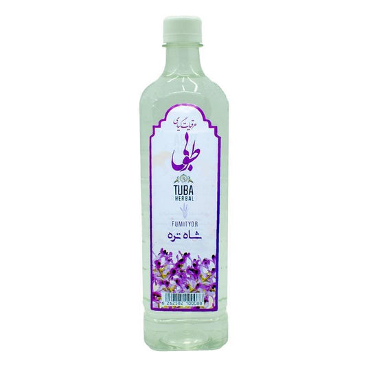 Tuba Herbal bottle with a purple label on a white background
