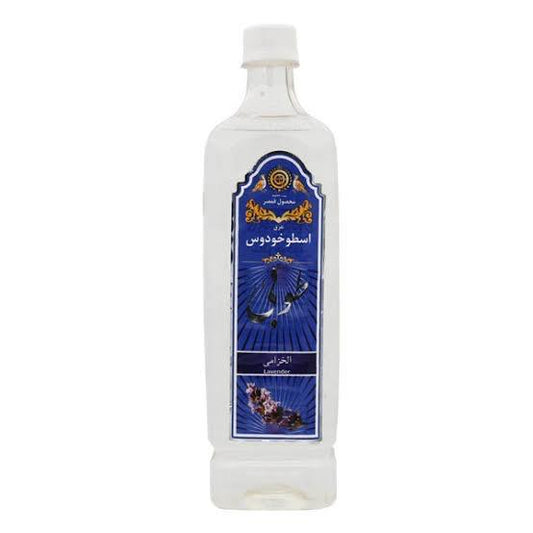 Tuba water Bottle with a blue label on a white background